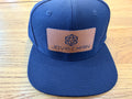 Jova Black Flat Bill SnapBack Leather Patch Cap