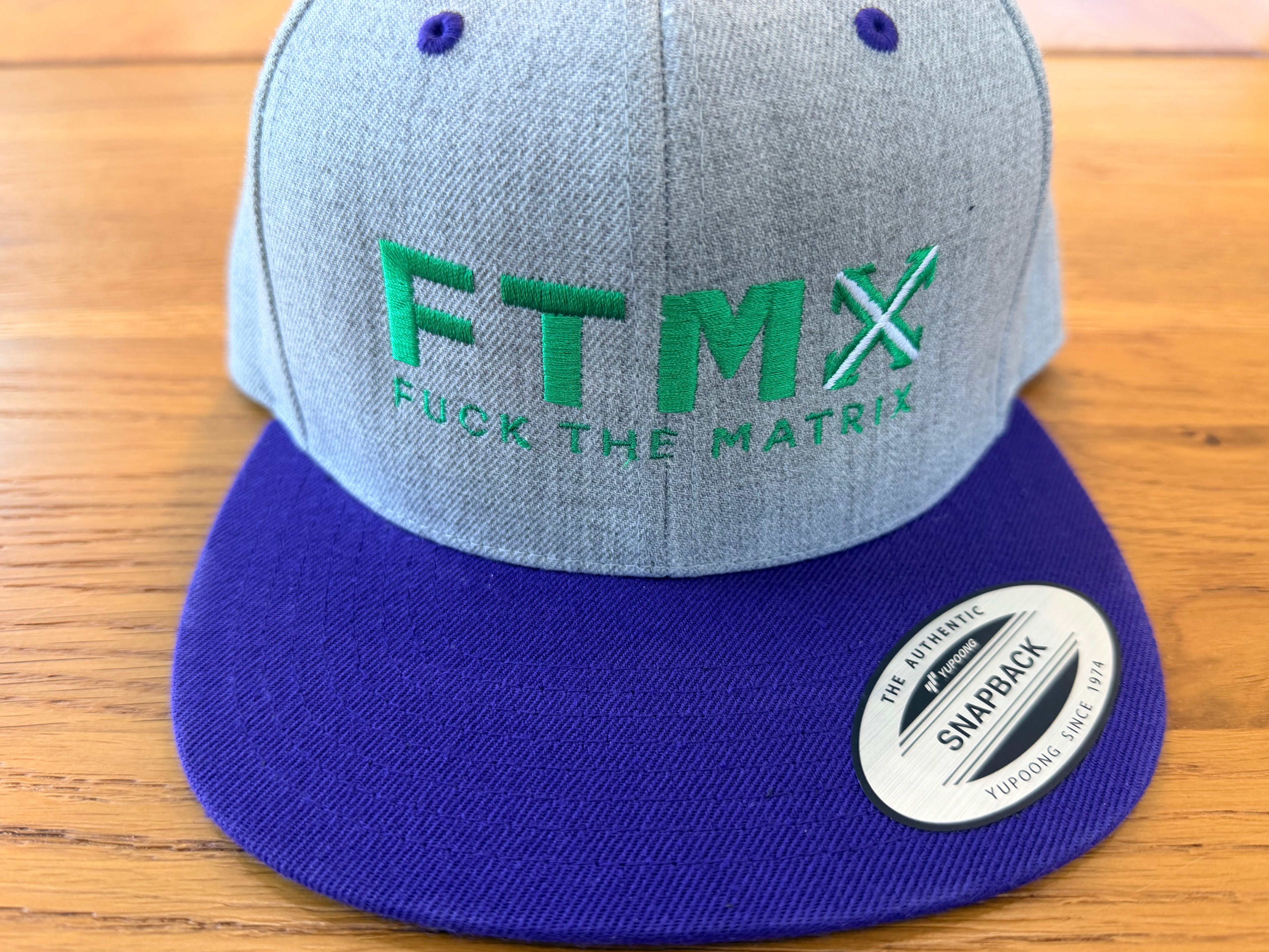 Purple and Gray Flat Billed Snap Back