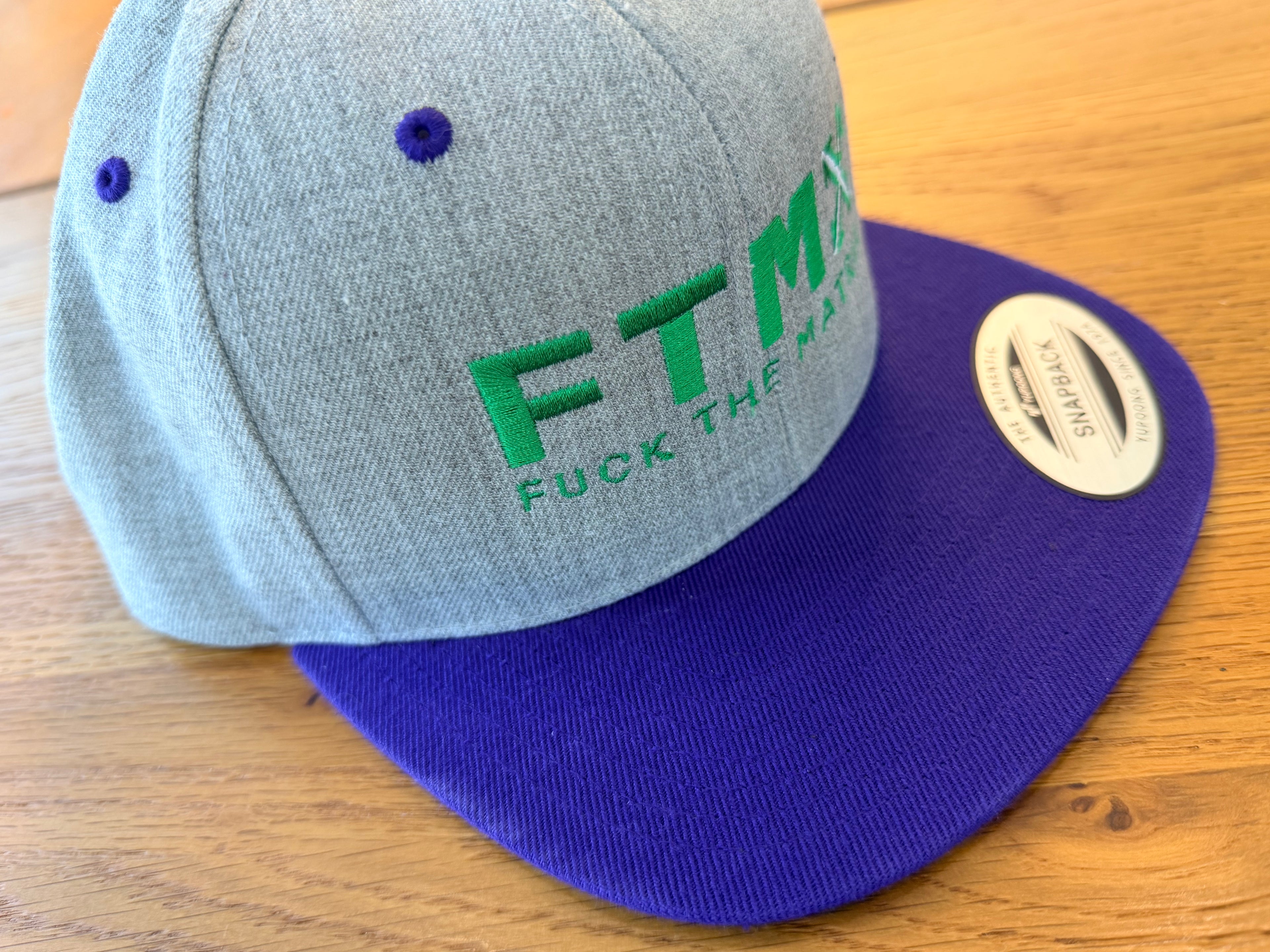 Purple and Gray Flat Billed Snap Back