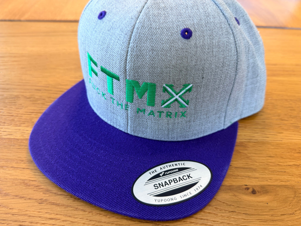Purple and Gray Flat Billed Snap Back