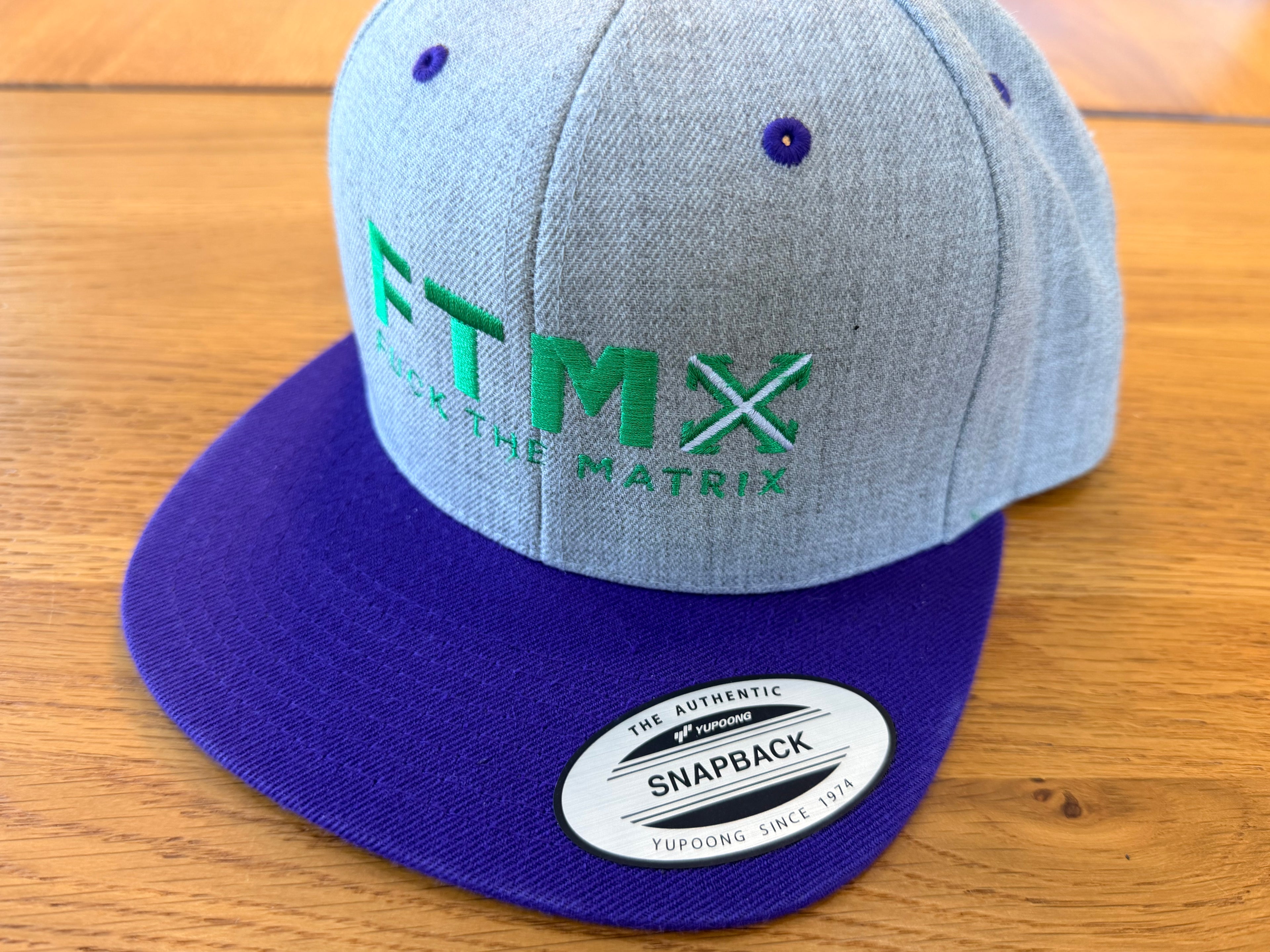 Purple and Gray Flat Billed Snap Back