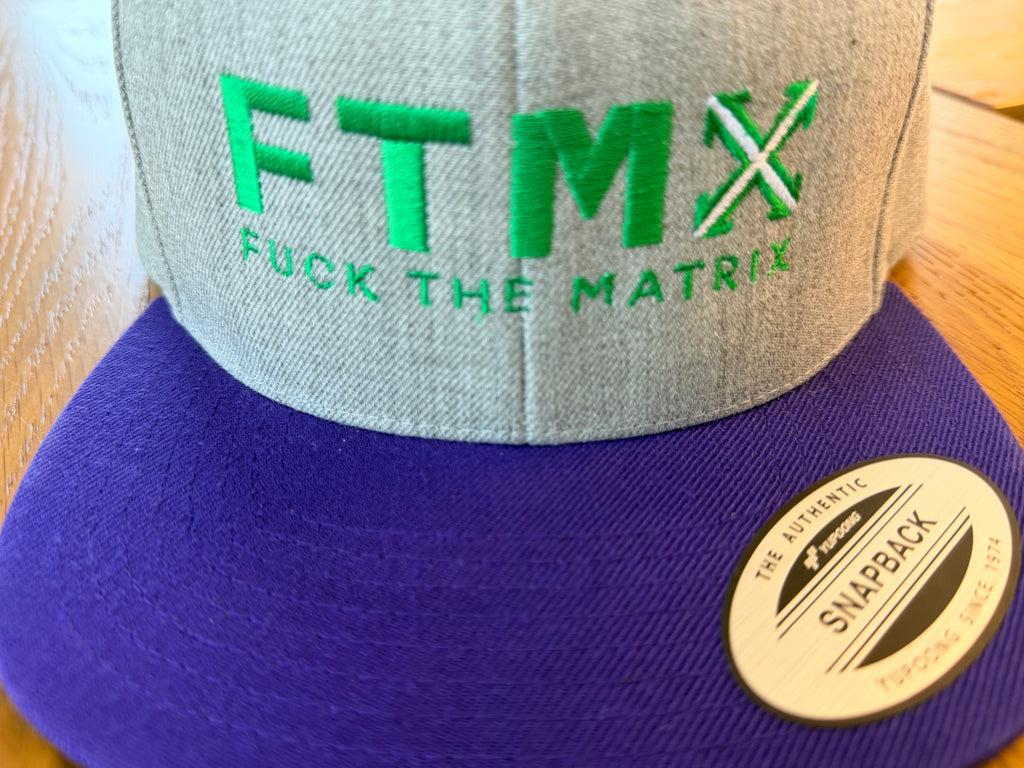 Purple and Gray Flat Billed Snap Back