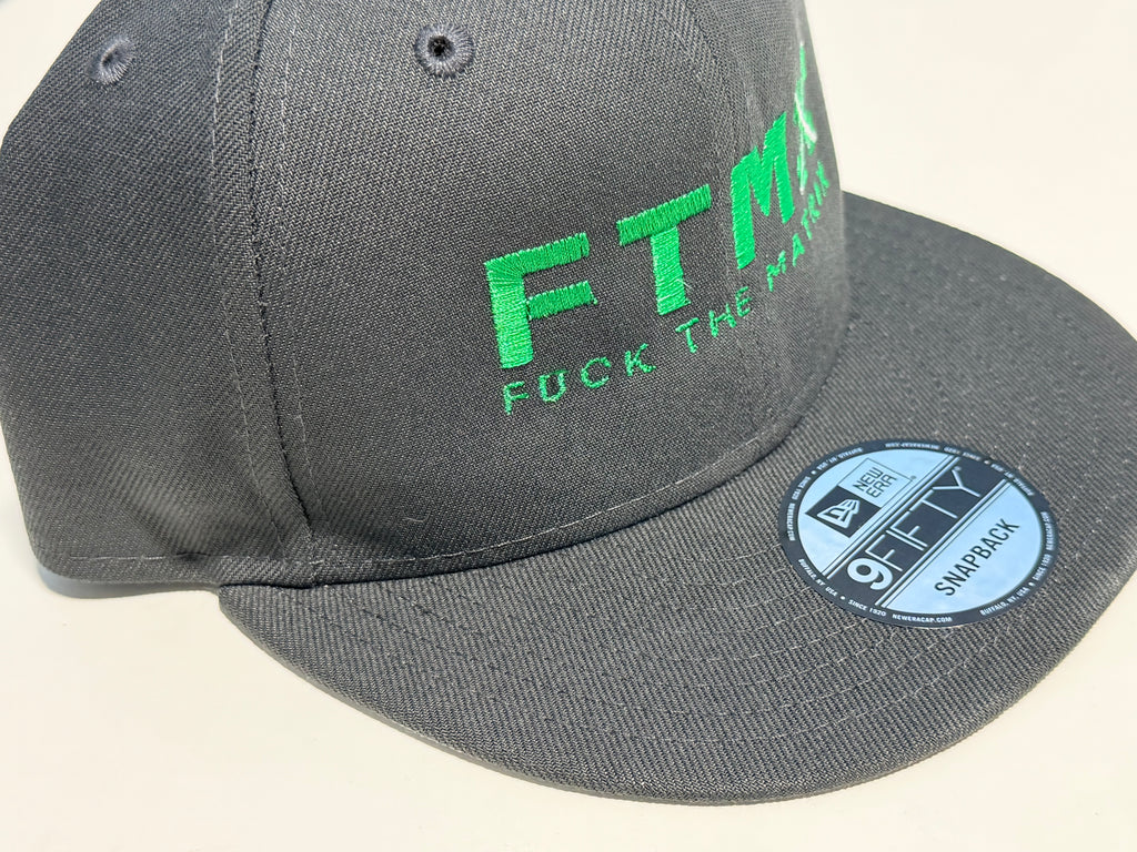 Gray 9 Fifty Snapback Cap FTMX Full Logo